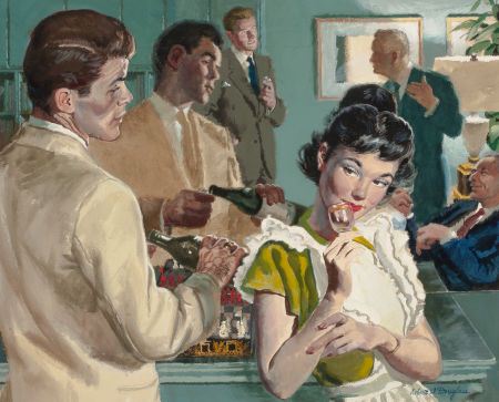 Her Coy Look, probable story illustration for The Saturday Evening Post