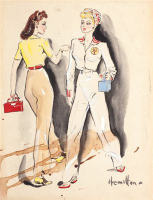 Sample artwork by Herbert Hamilton (Born 1914), known for illustrator-cartoon - View similar artists and auction records