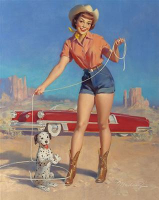 Cowgirl with Her Star Puppy