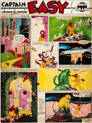 Captain Easy Sunday Comic Strip Hand Colored Original Art dated 12-9-34 (NEA Services, 1934)