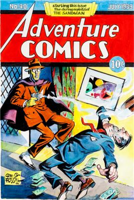Adventure Comics #40 Sandman Painted Cover Re-Creation Original Art (1996). by Creig Flessel - Auction record, sale price, and art valuation. Compare with similar artists and explore comparable artworks.