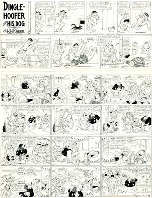 Katzenjammer Kids Sunday Comic Strip with Matching Dinglehoofer and his Dog Adolph Topper Original Art dated 6-15-41 (King Features, 1941). by Harold Knerr - Auction record, sale price, and art valuation. Compare with similar artists and explore comparable artworks.