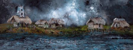 Huts Along the Stormy River by Humberto Hernandez - Auction record, sale price, and art valuation. Compare with similar artists and explore comparable artworks.
