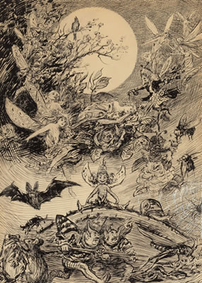 Fairies and Elves in the Moonlight by Reginald Bathurst Birch - Auction record, sale price, and art valuation. Compare with similar artists and explore comparable artworks.