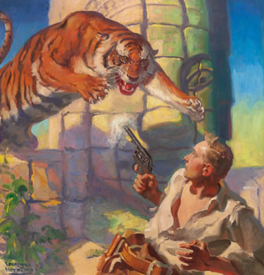 The Land of Hidden Men, Blue Book magazine pulp cover