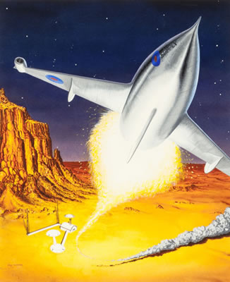 A U-Turn Take-Off, Galaxy Science Fiction magazine cover