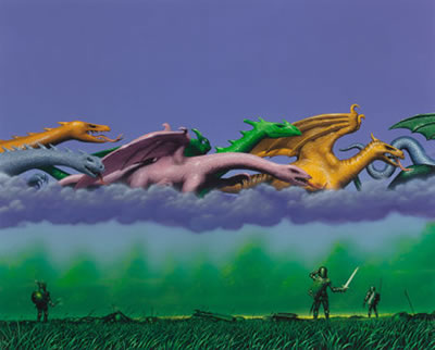 The Courts of Chaos (The Chronicles of Amber series), alternative paperback cover by Tim White - Auction record, sale price, and art valuation. Compare with similar artists and explore comparable artworks.