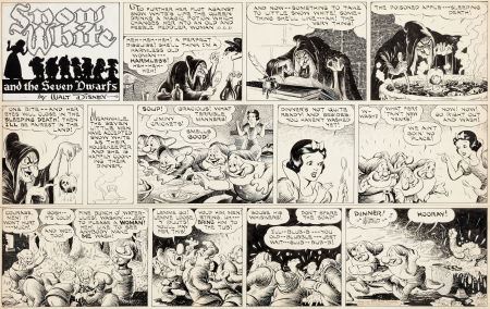 Snow White and the Seven Dwarfs Sunday Comic Strip Original Art dated 3-13-38 by Hank Porter - Auction record, sale price, and art valuation. Compare with similar artists and explore comparable artworks.