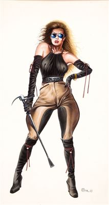 Chris Achilleos Jodhpurs Pin-Up Painting Original Art