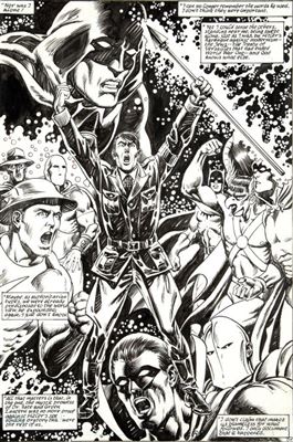 Rafael Kayanan and Alfredo Alcala America vs. the Justice Society #1 Adolf Hitler Splash Page 10 Original Art by Rafael Kayanan - Auction record, sale price, and art valuation. Compare with similar artists and explore comparable artworks.