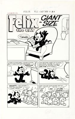 Joe Oriolo Felix the Cat #74 Complete 15-Page Story "Giant Size" Original Art