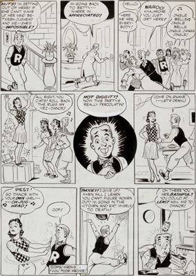 Bob Montana Archie Comics #1 "The Case of the Missing Mistletoe!" Page 4 Original Art