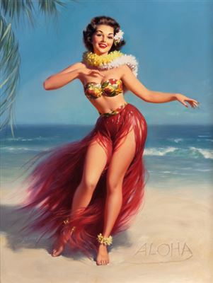 Aloha!, Brown & Bigelow calendar illustration