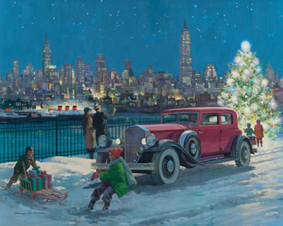 New York Skyline, 1931 Pierce-Arrow, Great Moments in Early American Motoring by Harry Anderson - Auction record, sale price, and art valuation. Compare with similar artists and explore comparable artworks.