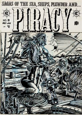 Nickel Library Series "Piracy #8 Cover" Original Art (Gary Arlington, 1973).