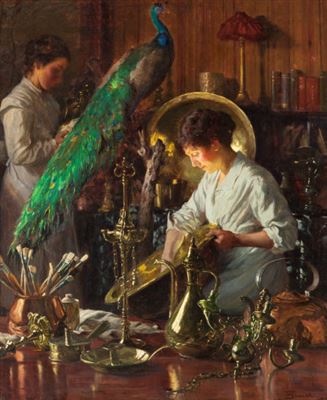 Polishing Middle-Eastern Metalware by Thomas Frederick Mason Sheard - Auction record, sale price, and art valuation. Compare with similar artists and explore comparable artworks.