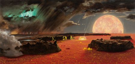 Beginning of the World (The Earth is Born), LIFE magazine cover by Chesley Knight Bonestell - Auction record, sale price, and art valuation. Compare with similar artists and explore comparable artworks.