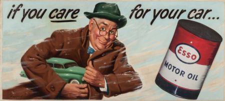 Esso Motor Oil billboard advertisement by Nicodemus Hufford III - Auction record, sale price, and art valuation. Compare with similar artists and explore comparable artworks.