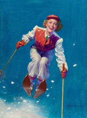 Art Deco Ski Bunny by Robert Kauffmann - Auction record, sale price, and art valuation. Compare with similar artists and explore comparable artworks.