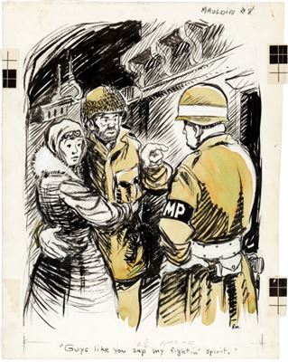 Bill Mauldin Collier's "War Cartoon #8" Comic Strip Original Art dated 10-27-51