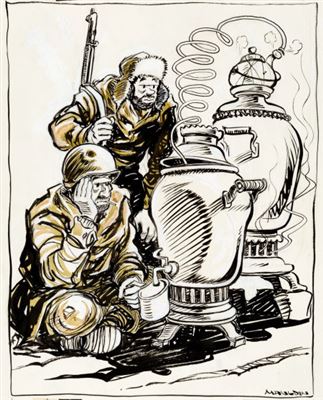 Bill Mauldin Collier's "Willie and Joe" Cartoon Original Art