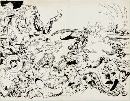 Alan Davis and Paul Neary Excalibur #14 Wrap-Around Cover Original Art