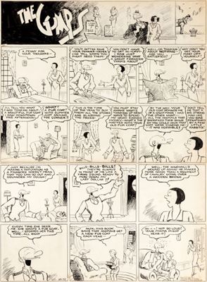 Gus Edson The Gumps Sunday Comic Strip Original Art dated 4-3-38 by Gus Edson - Auction record, sale price, and art valuation. Compare with similar artists and explore comparable artworks.
