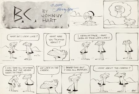 Johnny Hart B.C. Sunday Comic Strip Original Art dated 4-18-71