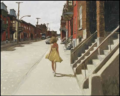 Une journée d'été, avenue Coloniale vers Duluth, Montréal
