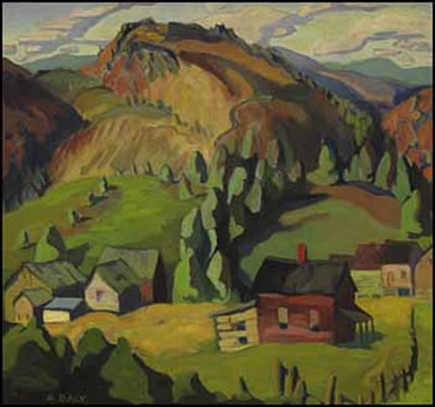 Sample artwork by Kathleen Frances (Pepper) Daly (1898 - 1994), known for modernist rural landscape and figure painting, illustration - View similar artists and auction records