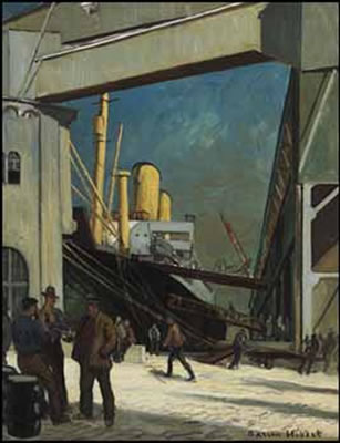 Stevedores Unloading a Ship, Montreal Harbour