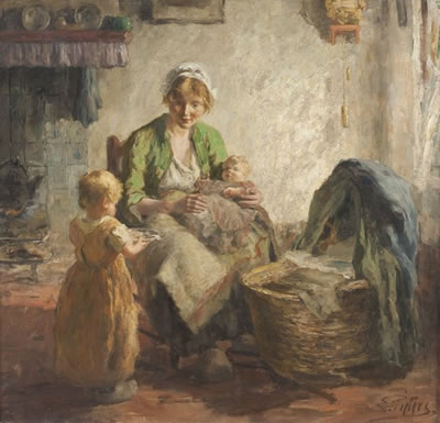 Junge Mutter mit Kindern by Evert Pieters - Auction record, sale price, and art valuation. Compare with similar artists and explore comparable artworks.