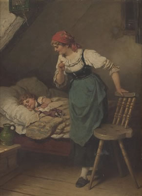 Mutter mit schlafendem Jungen