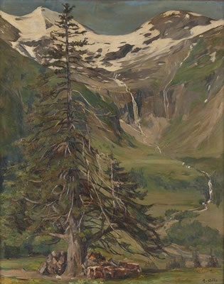 Grünes Tal vor Hochgebirge