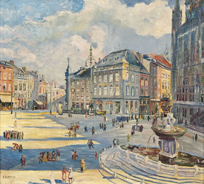 Belebter Marktplatz