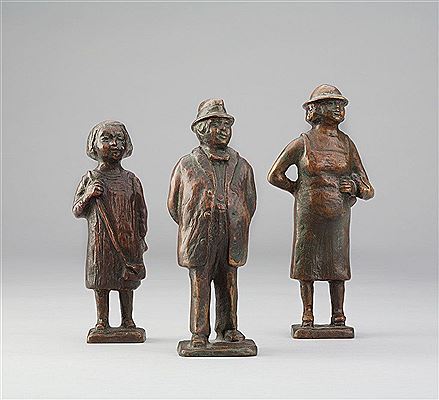 Drei Figuren (Onkel Jupp, Tante Jette, Bienchen)