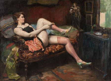 Boudoirszene mit junger Dame by Miklos Mihalovits - Auction record, sale price, and art valuation. Compare with similar artists and explore comparable artworks.