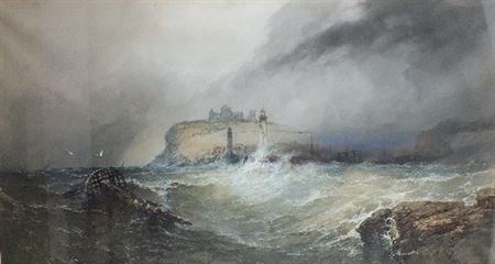 'Whitby', Looking Towards the Harbour, with the Lighthouses and the Abbey in the Distance by Paul Marny - Auction record, sale price, and art valuation. Compare with similar artists and explore comparable artworks.
