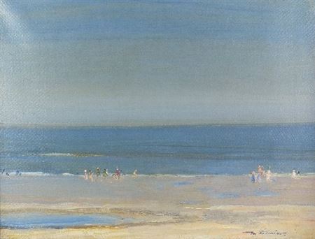 "Blue Sky and Summer - Runswick" by Mark Senior - Auction record, sale price, and art valuation. Compare with similar artists and explore comparable artworks.