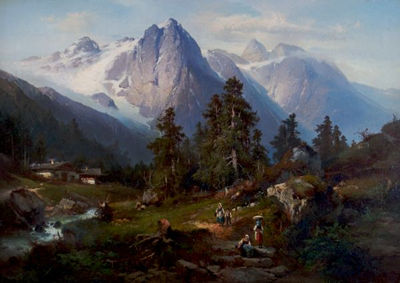 Alpine Landscape with Figures
