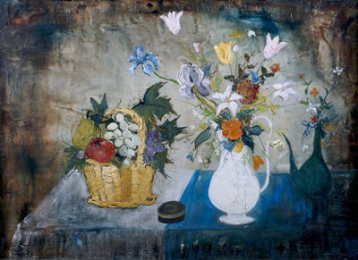 Fruit Basket and Flowers