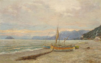 Moored Boats by Vincenzo Loria - Auction record, sale price, and art valuation. Compare with similar artists and explore comparable artworks.