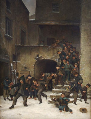 Boys Going out of School
