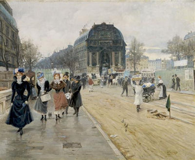 Market Scene in Paris by Joaquin Pallares Allustante - Auction record, sale price, and art valuation. Compare with similar artists and explore comparable artworks.