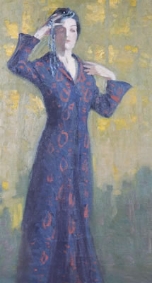 Woman in Blue Dress, circa 1925