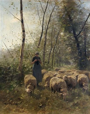 Shepherdess and Flock by Frans Pieter Ter Meulen - Auction record, sale price, and art valuation. Compare with similar artists and explore comparable artworks.