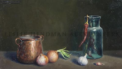 Still Life with Shallots by Arturo Martinez - Auction record, sale price, and art valuation. Compare with similar artists and explore comparable artworks.
