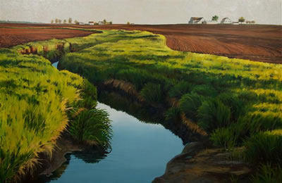 Sample artwork by James Winn (Born 1949), known for paintings of landscapes with long low horizons - View similar artists and auction records