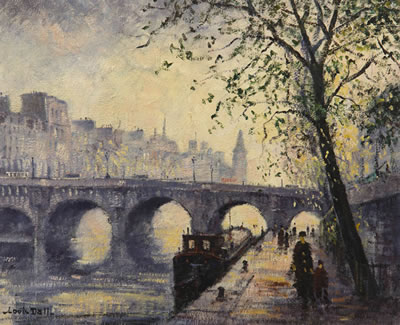 Sample artwork by Louis Dali (1905 - 2001/1994), known for atmospheric parisien street scenes, easel painting - View similar artists and auction records
