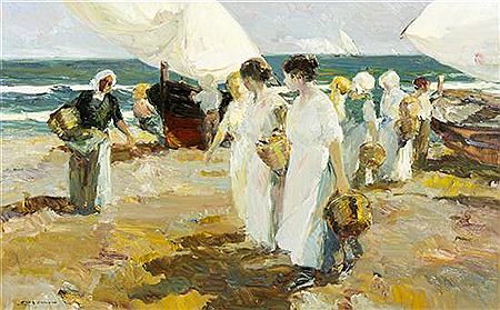 Pescadoras II by Luis Giner Bueno - Auction record, sale price, and art valuation. Compare with similar artists and explore comparable artworks.